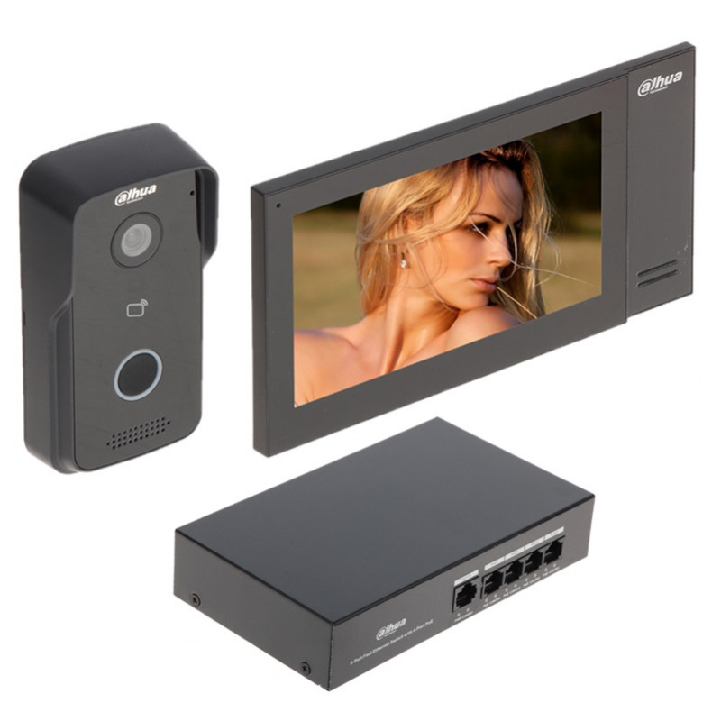 KIT VIDEO PORTERO IP MONITOR 7 POE IP67 INC. SWITCH