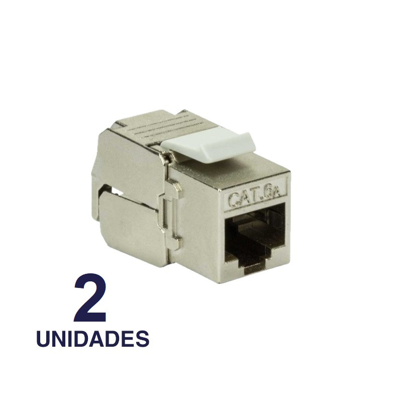 KIT 2 CONECTORES HEMBRA RJ45 CAT6A BDN BLINDADO