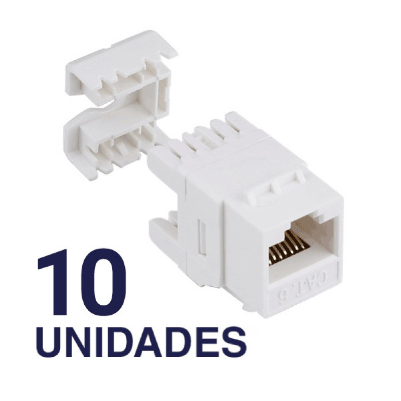 Conector hembra RJ45 CAT6 UTP ecónomico para panel - Ángulo 180